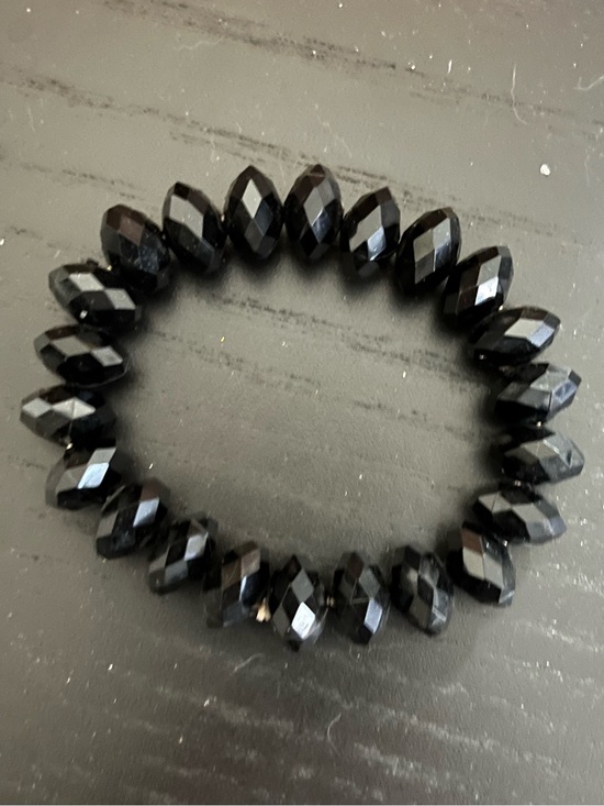 Jewelry - Faceted Black Bead Stretch Bracelet